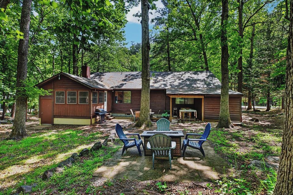 Patio, grill, bar, foosball, and a fire pit