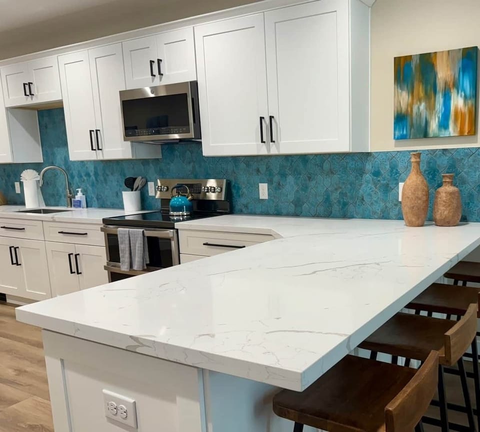Four seat kitchen peninsula to add to dining room seating.