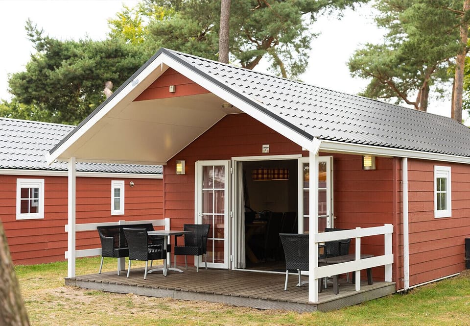 front of the tent lodge