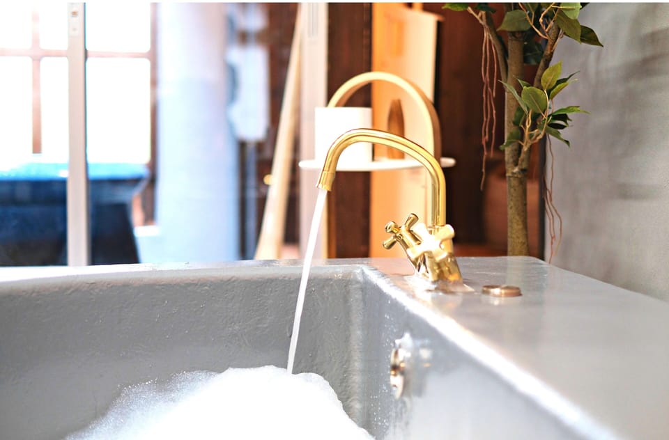 Luxury Kyoto Townhouse with open-air bath, Non Smoking (Ages 13+ only, Stairs inside guestroom) | Bathroom | Separate tub and shower, deep soaking tub, rainfall showerhead