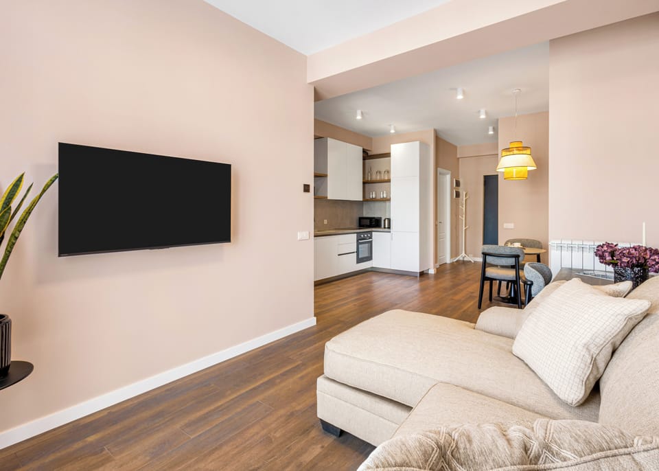 Apartment, City View | Living area | 45-inch LED TV with digital channels