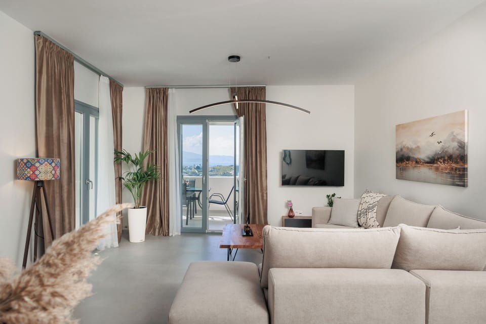 Open plan living with multiple balcony access
