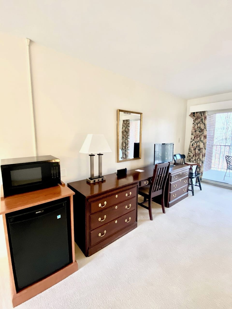 Single Room, 2 Double Beds, Balcony, Mountain View | Living area | Toys, computer monitors, printers
