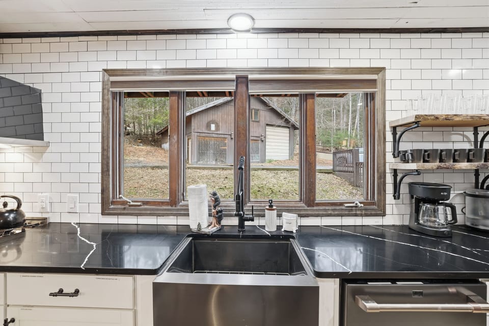 Scenic sink area with plenty of natural light