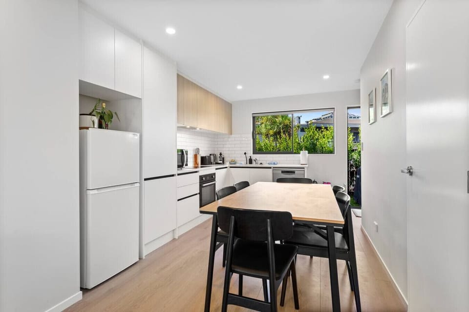 Modern kitchen and dining area