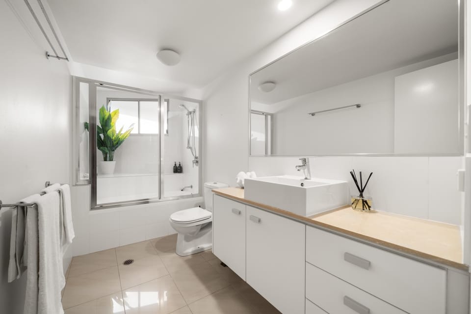 Clean and modern bathroom design with practical layout