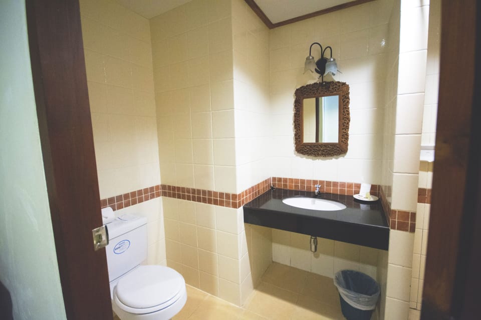 Shower, free toiletries, towels
