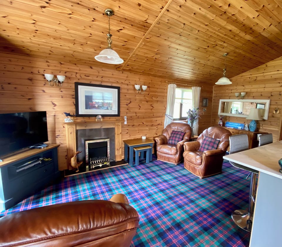 Cabin, 2 Bedrooms | Living area | 42-inch flat-screen TV with satellite channels, LCD TV, DVD player