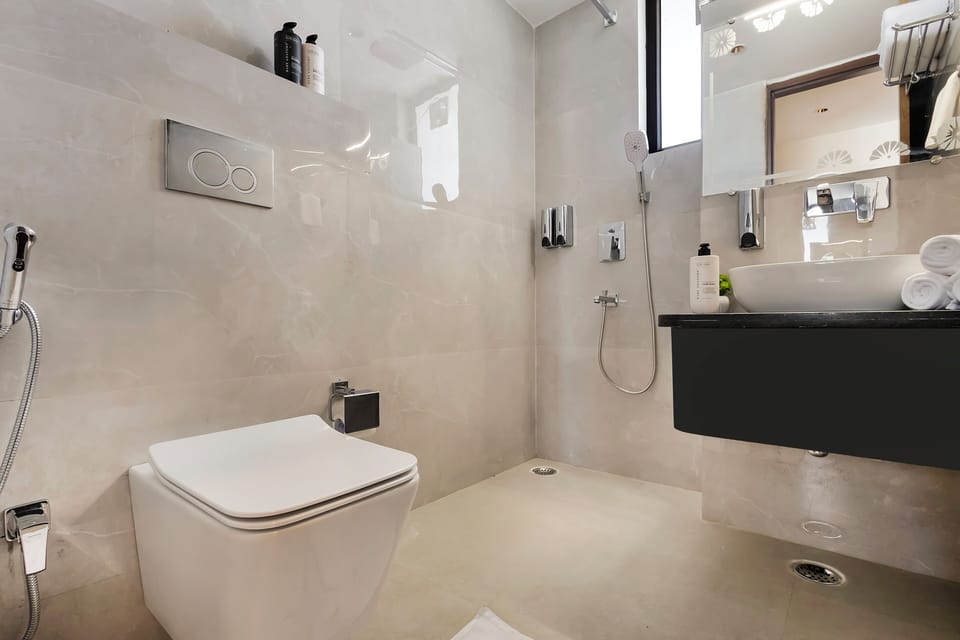 Deluxe Double Room | Bathroom | Shower, towels, soap, shampoo