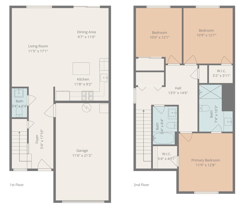 Detailed floor plan showcases your spacious two-story home with three bedrooms, open living areas, and thoughtful layout designed for comfort.