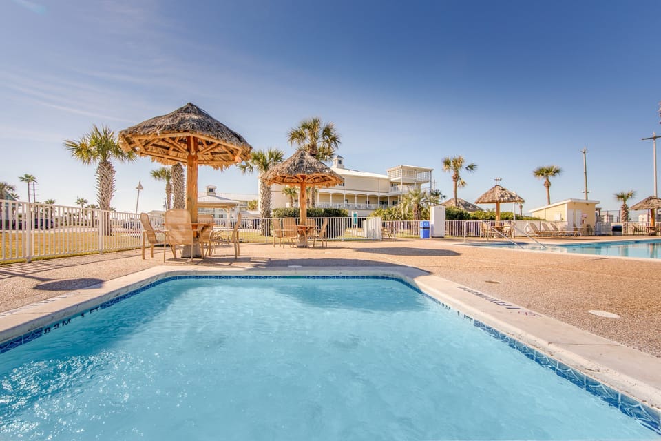 Unwind in the spa area, complete with covered seating for those sunny days.