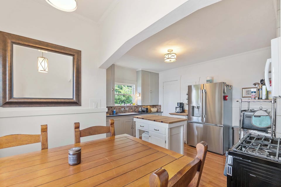 Enjoy meals together in a warm and welcoming dining space.