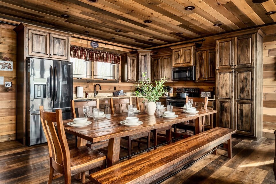 Dining table seats 10 comfortably!