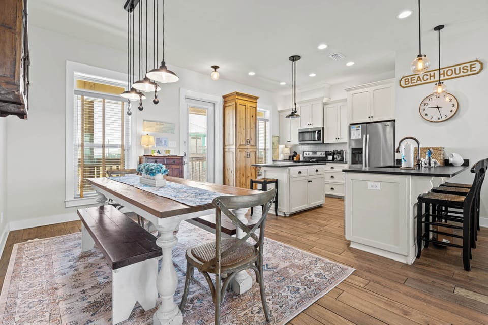 The dining area blends making it easy to cook, entertain, and stay connected.