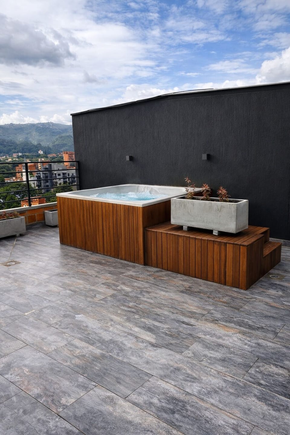 Outdoor spa tub