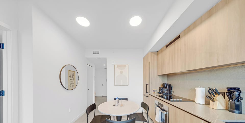Condo, Balcony, City View | Private kitchen | Fridge, microwave, dishwasher, espresso maker