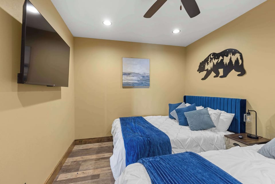 Tuck in for a relaxing movie night after a long day of fun on the lake in our cozy downstairs living area.
