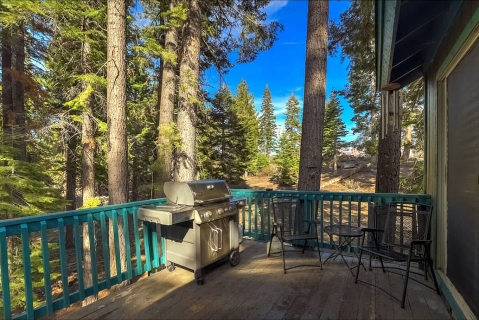 Balcony with grill and seating for 2