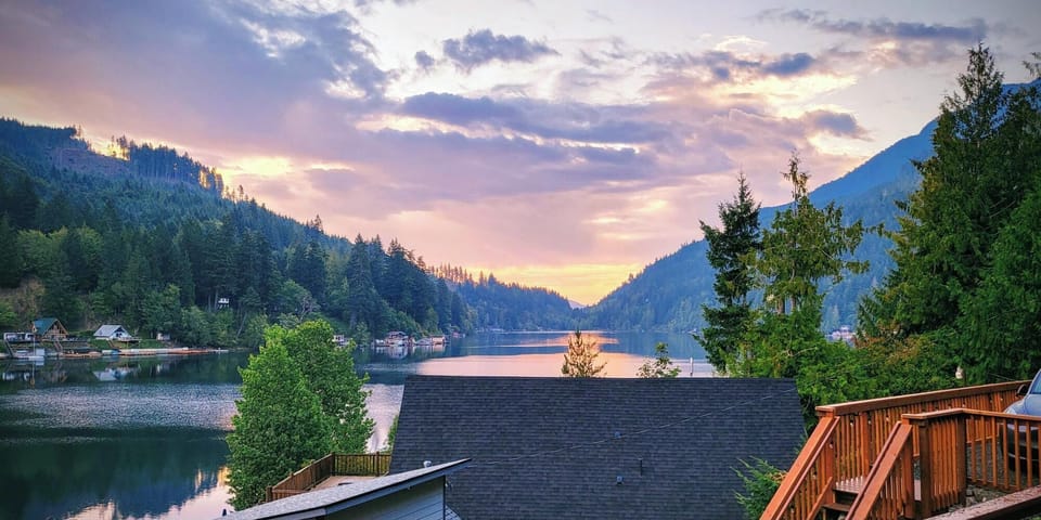 View of beautiful Lake Sutherland from the deck