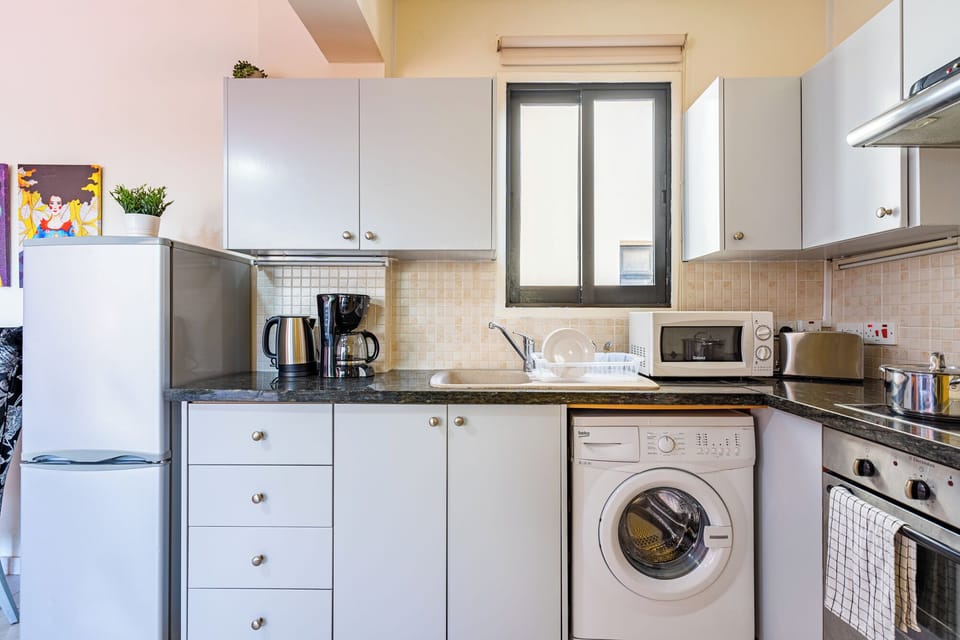 Apartment, 1 Double Bed with Sofa bed, Kitchen, City View | Private kitchen | Coffee/tea maker, full-size fridge, microwave, oven
