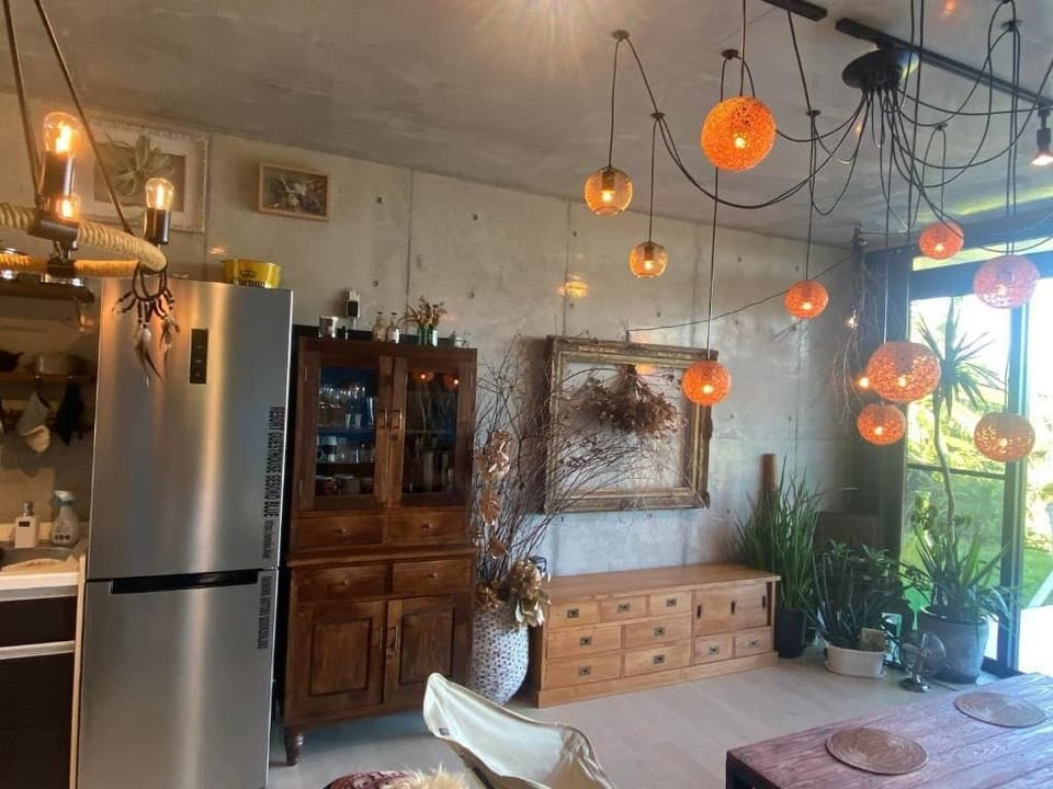 Full-size fridge, microwave, oven, stovetop