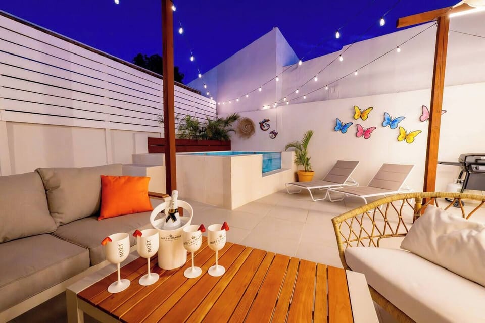 Your own private oasis with lounge seating and poolside vibes.
