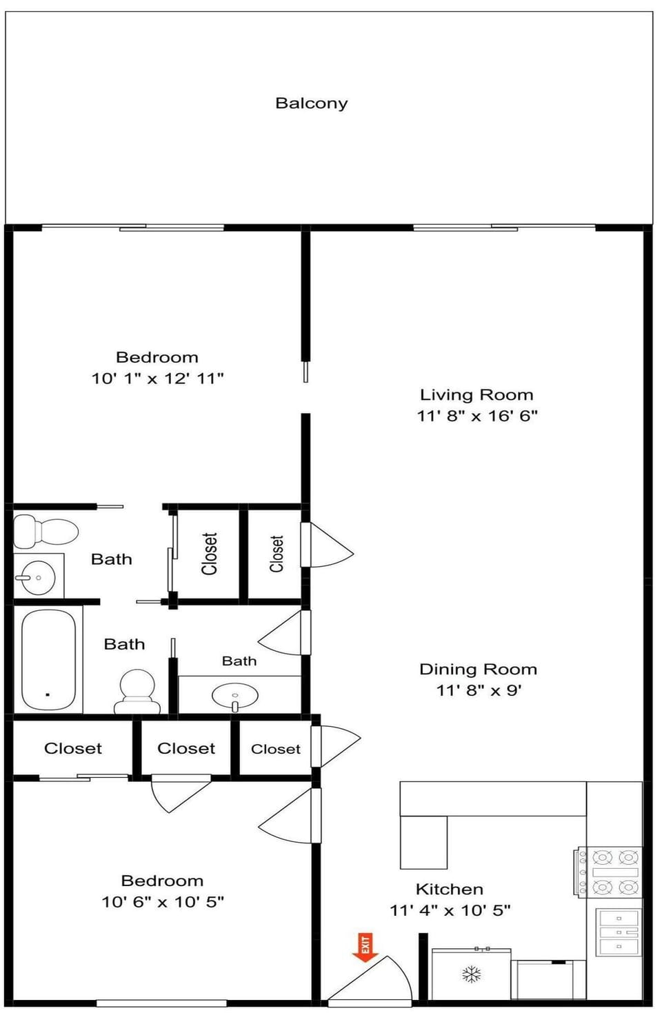 Pointe South 504 - Floor Plan