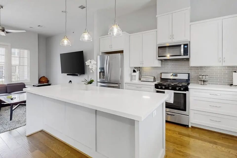Large Kitchen Island that allows additional seating.