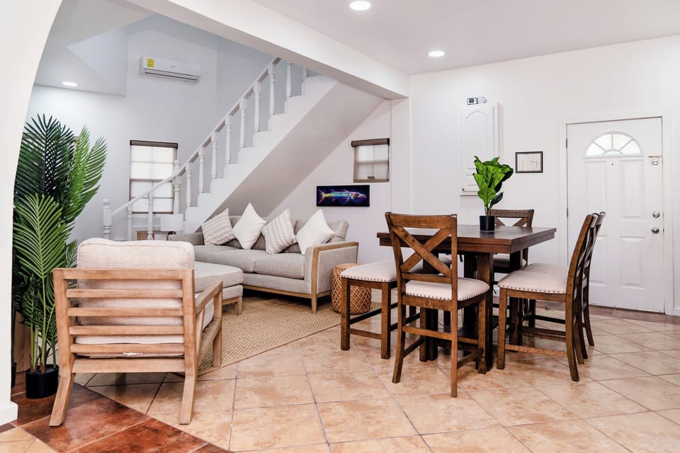 Relax in your bright, open living space with cozy seating and dining space