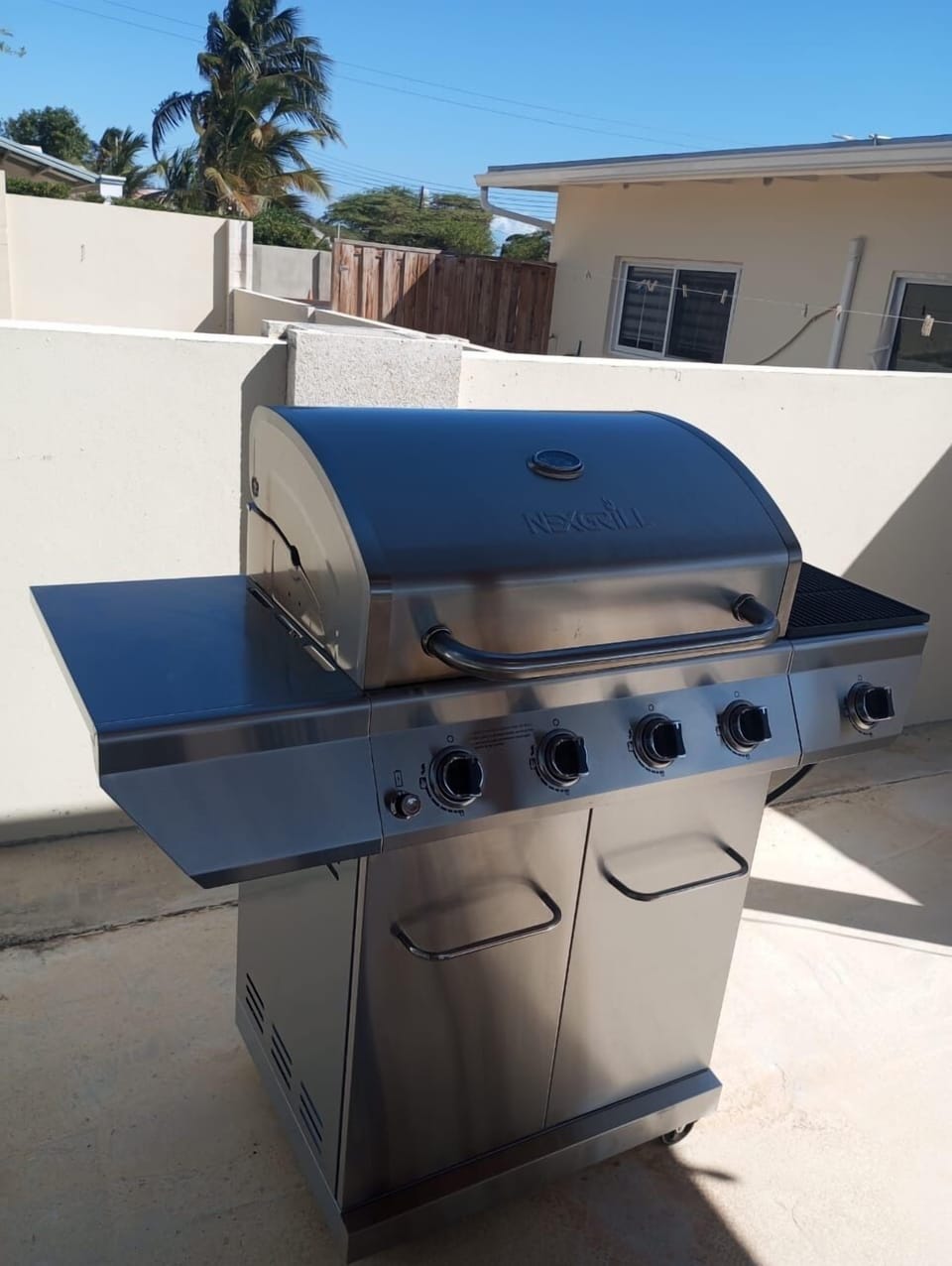 BBQ grill on the terrace, ideal for outdoor cooking by the pool.