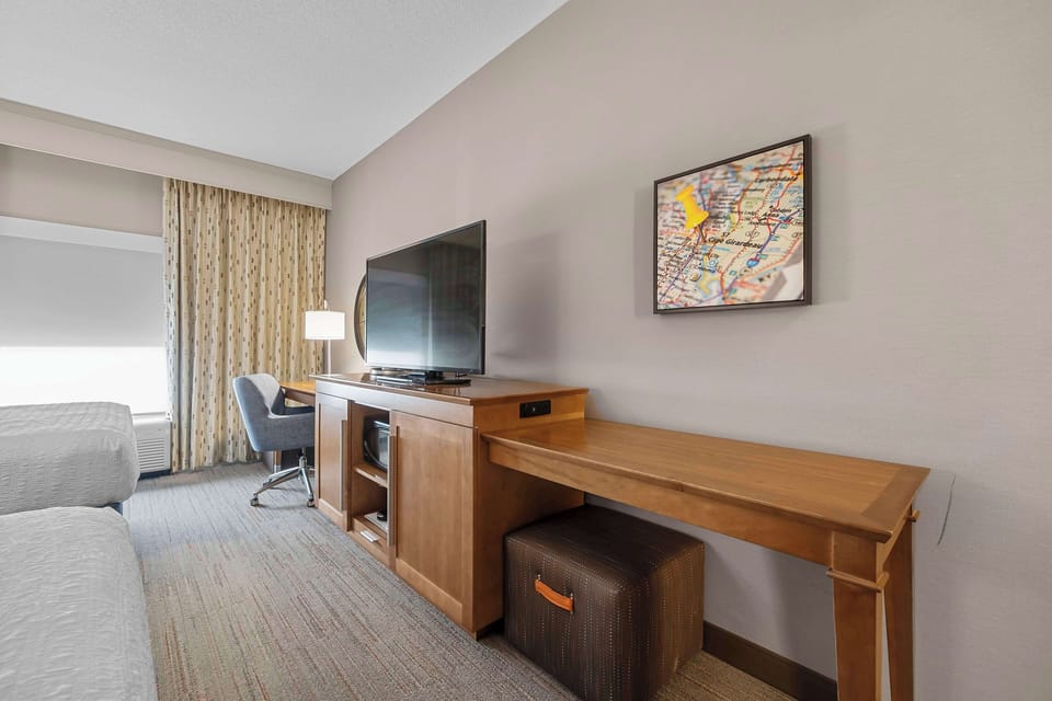 Room, 2 Queen Beds, Non Smoking, Refrigerator & Microwave | In-room safe, desk, iron/ironing board, free cribs/infant beds