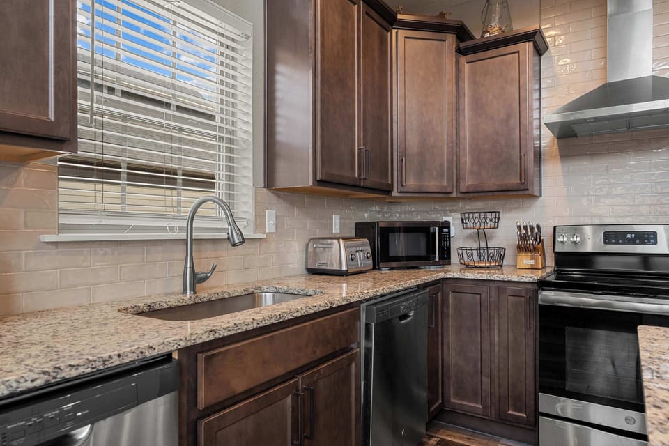 Cabinets are fully stocked with all the cookware you need for making your favorite meal!