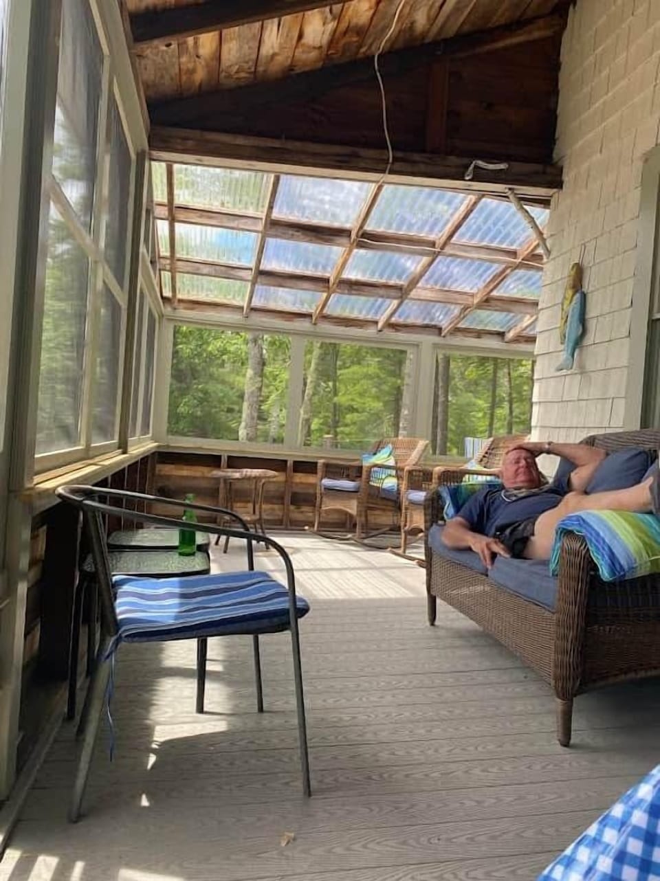 Main Camp Porch looking toward Scribner Creek