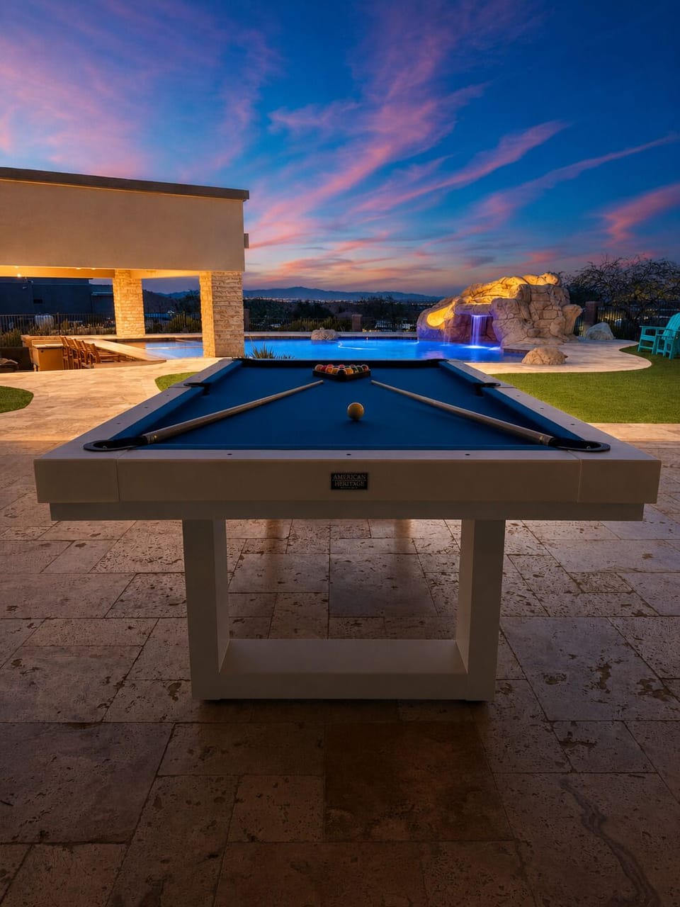Play pool by the pool!