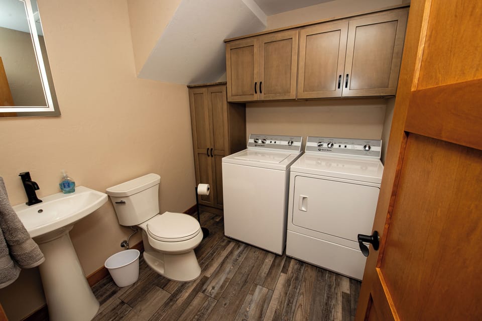 half bath with laundry convenience 