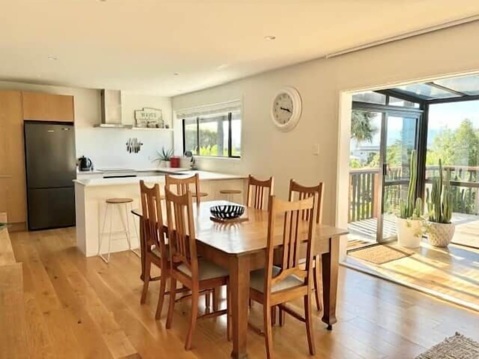 The kitchen and living area is spacious and filled with natural light