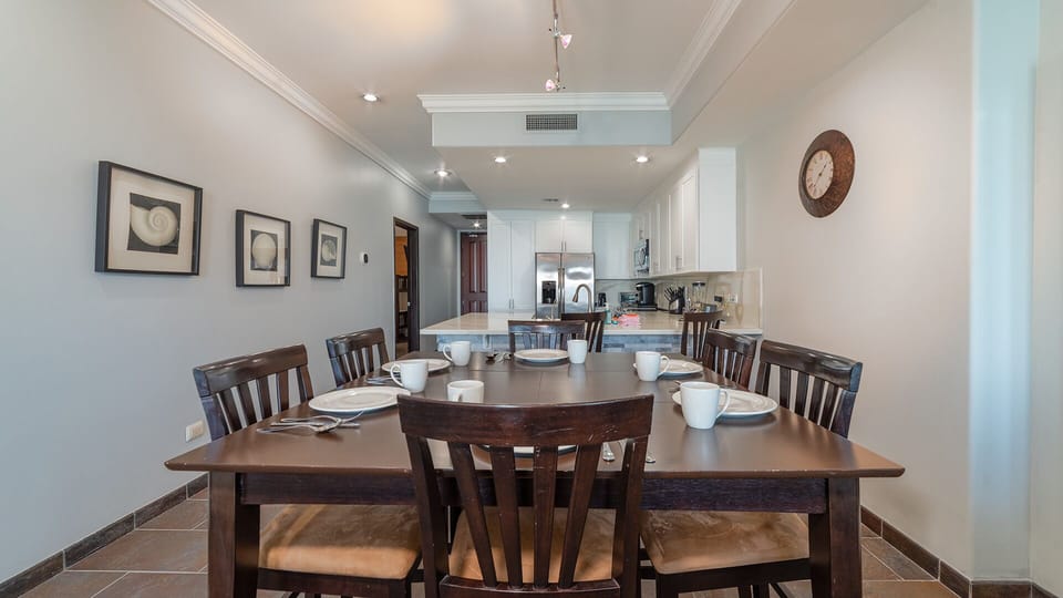 Large dining table.