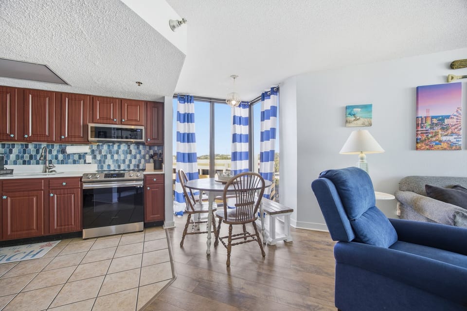 Enjoy a meal in the dining area