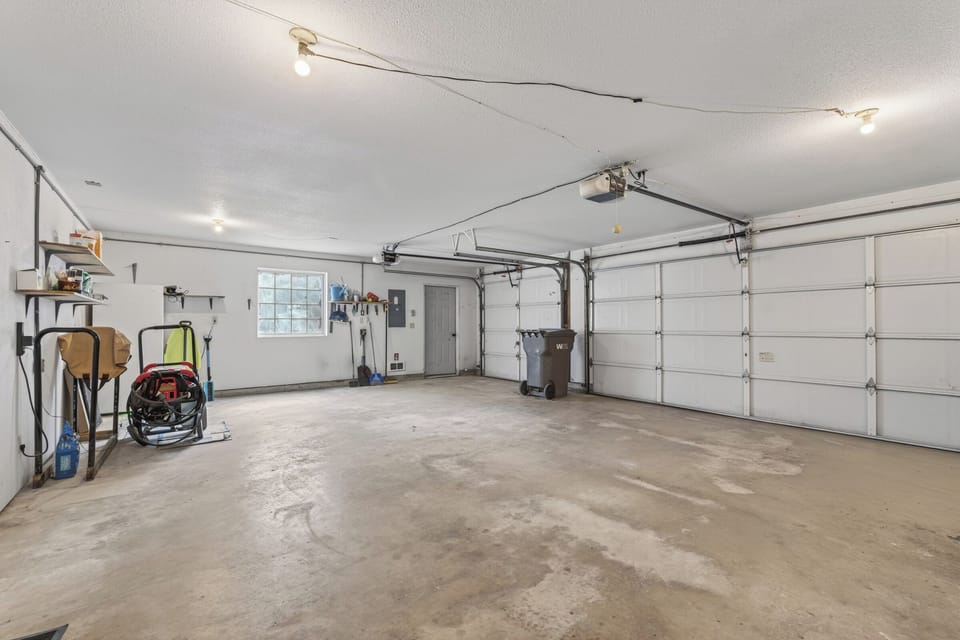Spacious garage area for parking, gear, and added convenience