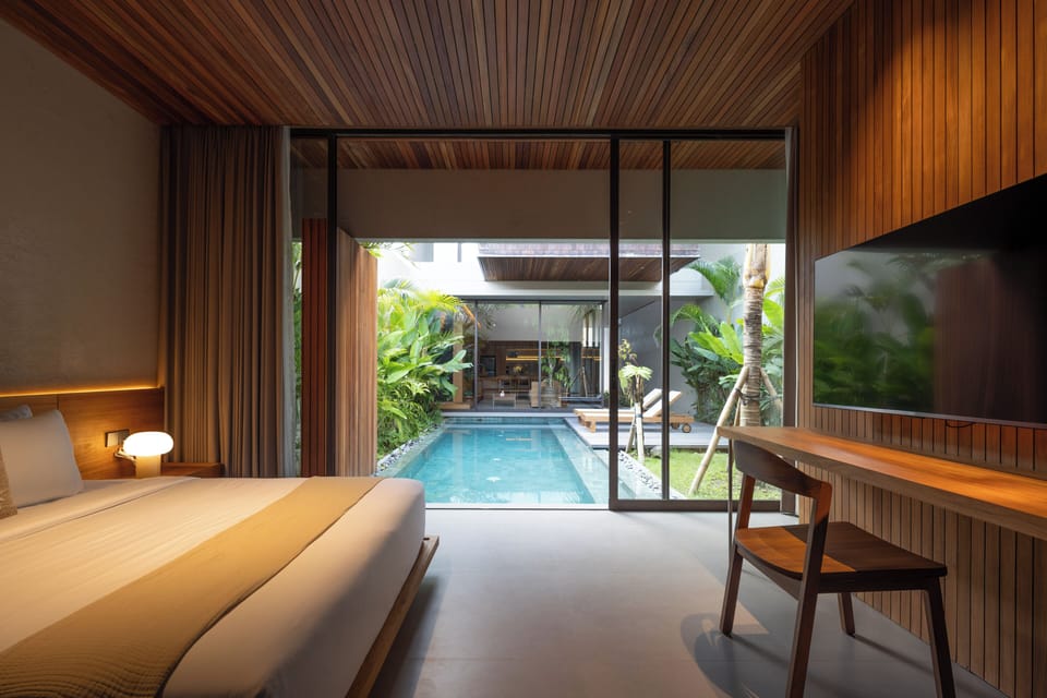 Villa, 3 Bedrooms, Private Pool | In-room safe, desk, laptop workspace, blackout drapes