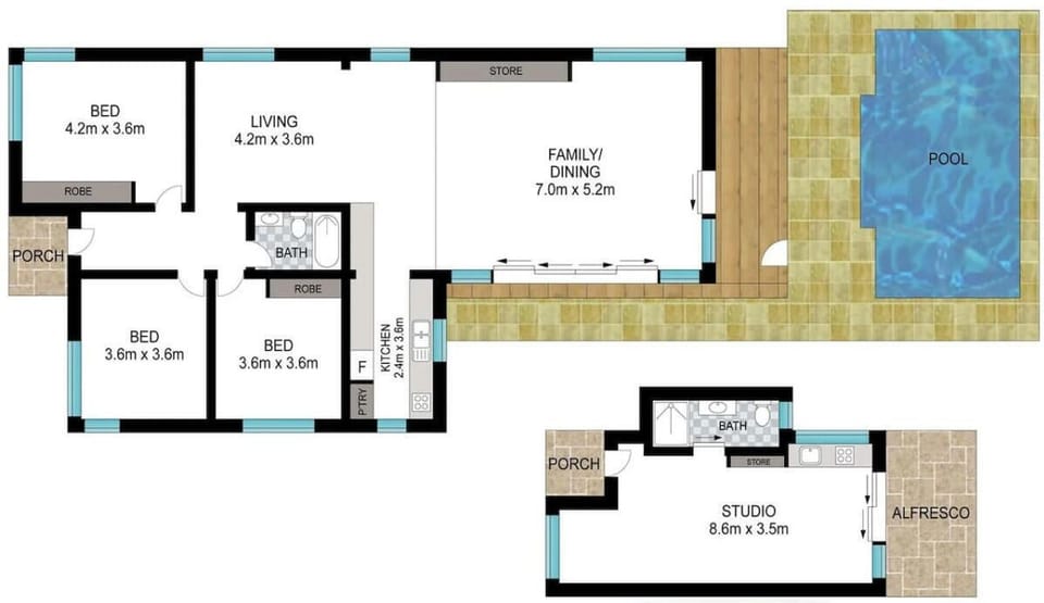 Well designed layout for privacy and comfort