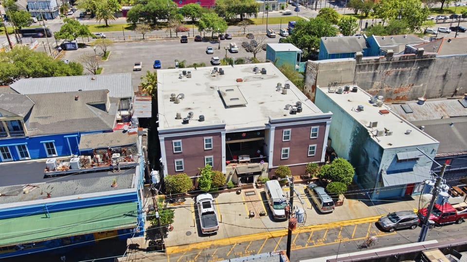 Rooftop perspective showing just how central & connected your stay is.
