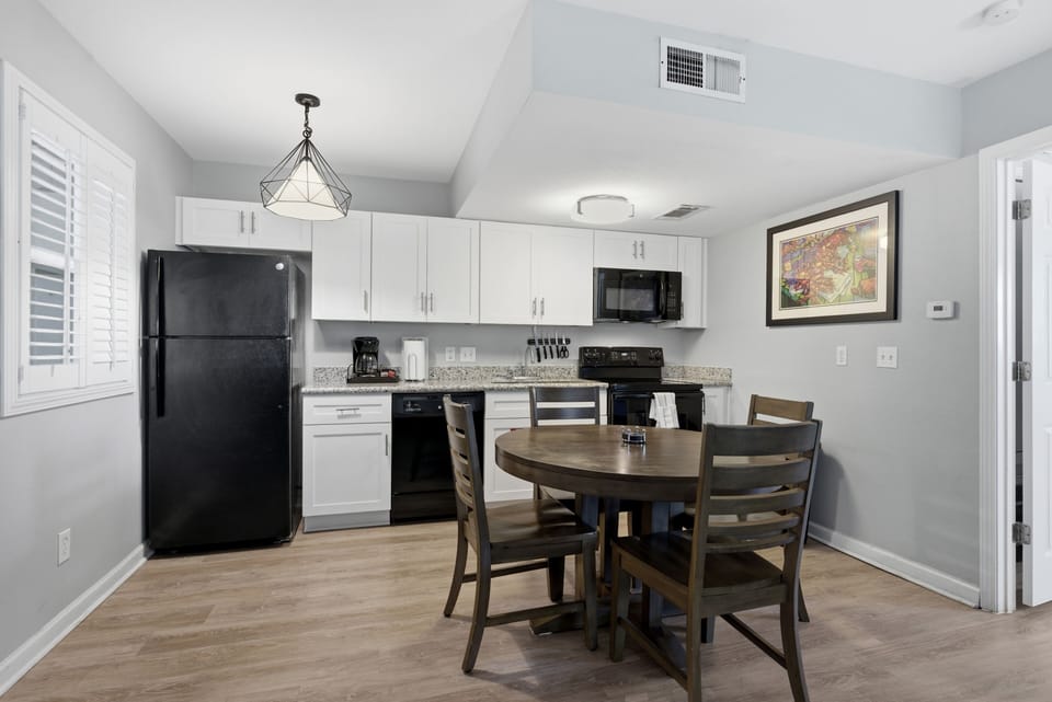 Fully equipped modern kitchen + Dining area