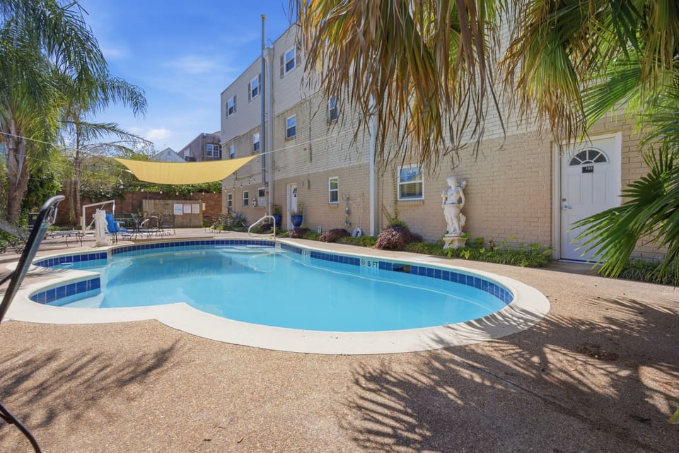 Bright sunny pool for relaxing afternoons