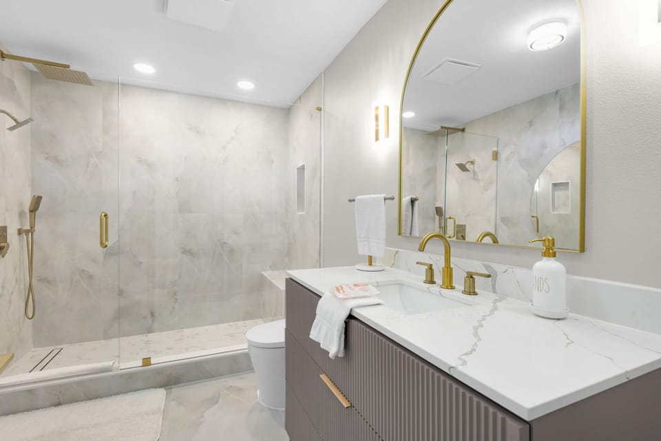 Guest bathroom with walk-in shower