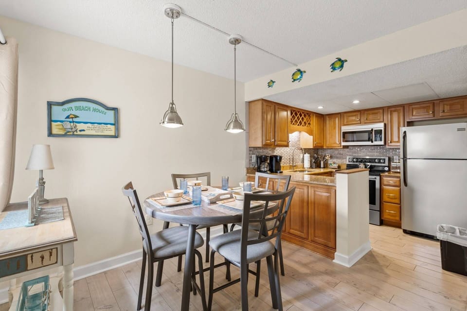 Cook with ease in this thoughtfully stocked kitchen.