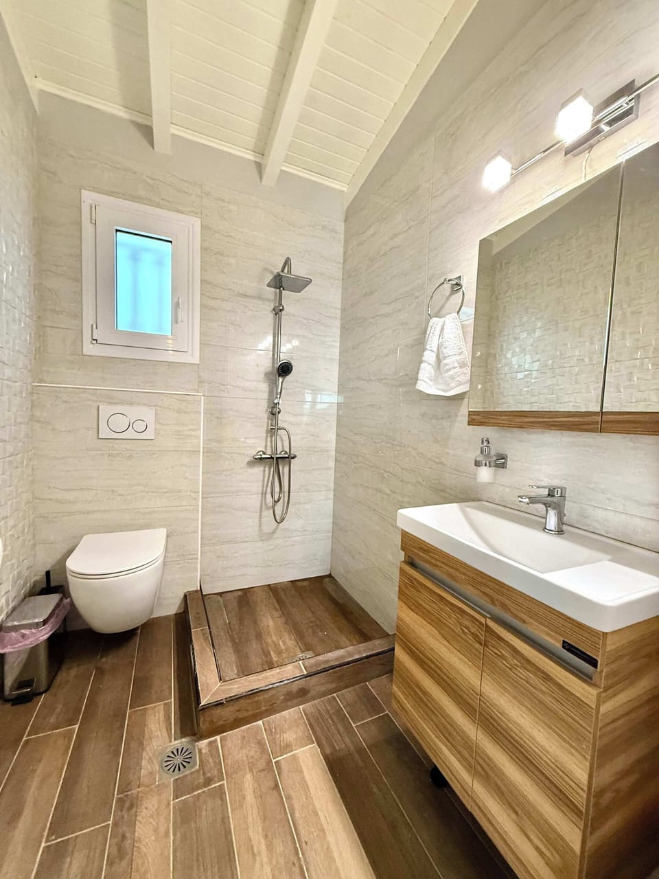 Contemporary bathroom with walk-in shower
