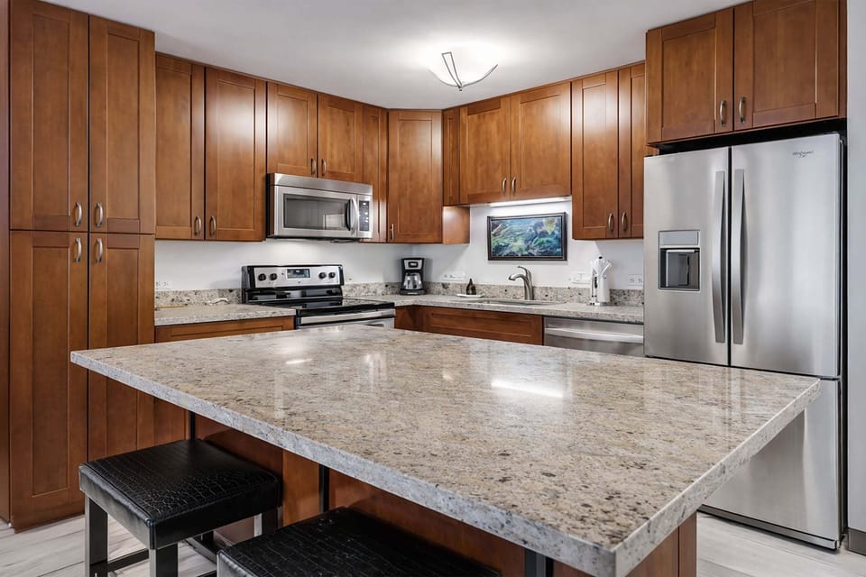 Condo, 1 King Bed with Sofa bed, Balcony, Garden View (Kamaole Sands 5-210) | Private kitchen