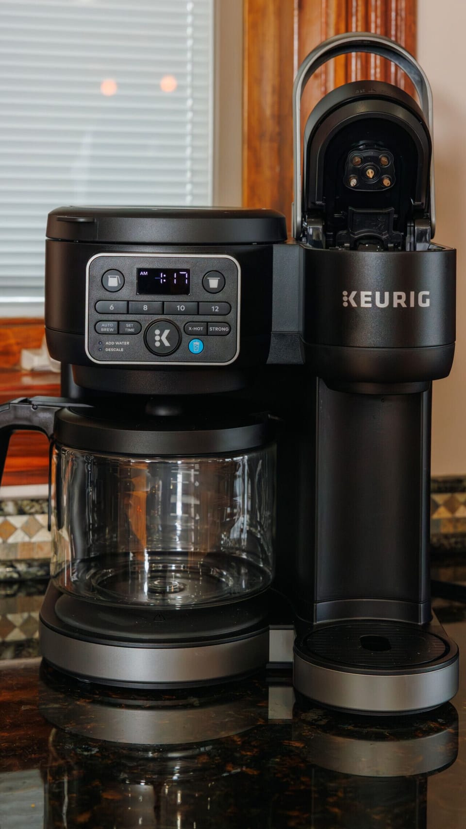 Keurig and drip coffee maker help large groups fuel up for hiking days and slow cabin mornings