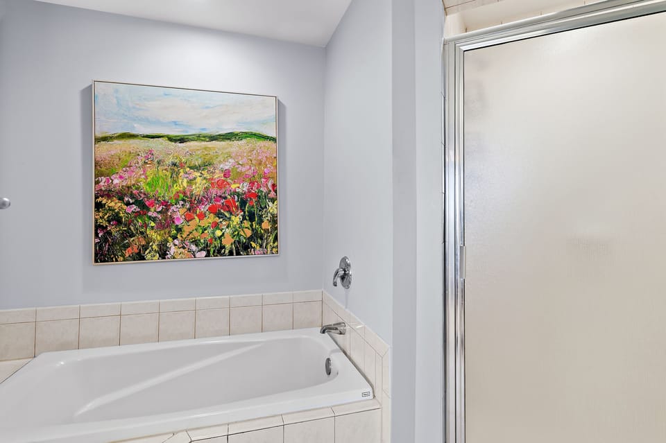 Garden tub and walk-in shower
